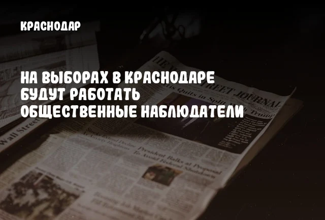 На выборах в Краснодаре будут работать общественные наблюдатели