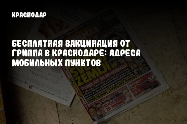 Бесплатная вакцинация от гриппа в Краснодаре: адреса мобильных пунктов