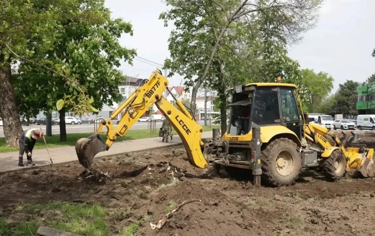 Краснодарцы приступили к благоустройству второй очереди сквера Пограничников в Гидростроителях