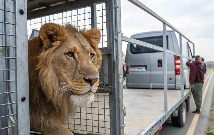 Лев Симба, спасённый из частного дома в Ставропольском крае, обрёл новый дом в зоопарке Крыма