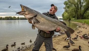 Рыбак поймал гигантского сома в Ростовской области