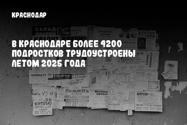 В Краснодаре более 4200 подростков трудоустроены летом 2025 года