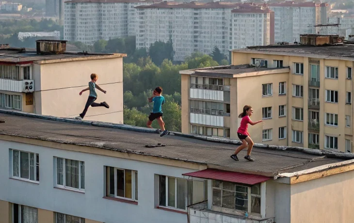 Сочи: Подростки рискуют жизнью, гуляя по крышам многоэтажек