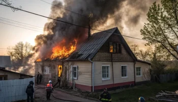 Пожар в частном доме в Горячем Ключе: оперативное тушение и отсутствие пострадавших