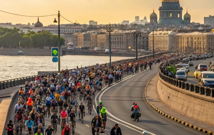 7-й международный велофестиваль «ЗСД Фонтанка Фест» собрал более 15 тысяч участников