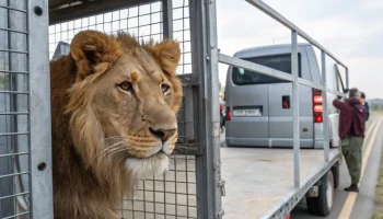 Лев Симба, спасённый из частного дома в Ставропольском крае, обрёл новый дом в зоопарке Крыма