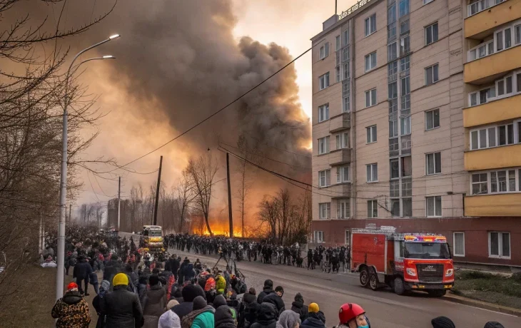 Серьёзный пожар в жилом доме в Красноярске: эвакуация более 100 человек Серьёзный пожар в жилом доме в Красноярске: эвакуация более 100 человек