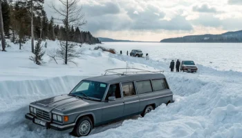 Похоронный кортеж застрял в снежных заносах в Иркутской области