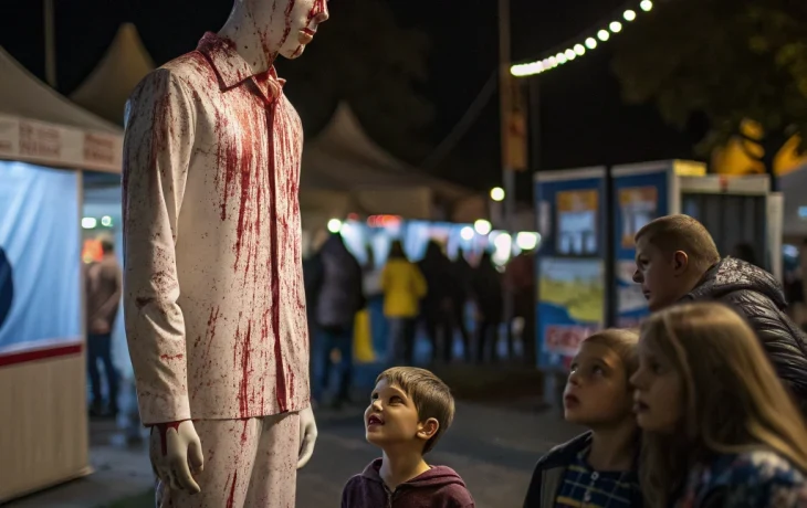 Шокирующая сцена на фестивале в Новороссийске: манекен с кровью напугал детей