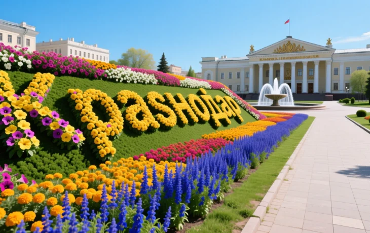 Краснодар расцветает: Более 300 тысяч цветов украсят город