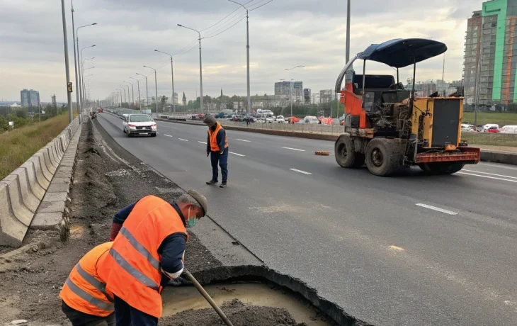 Провал дороги на улице Красных Партизан в Краснодаре вызвал серьёзные пробки Провал дороги на улице Красных Партизан в Краснодаре вызвал серьёзные пробки