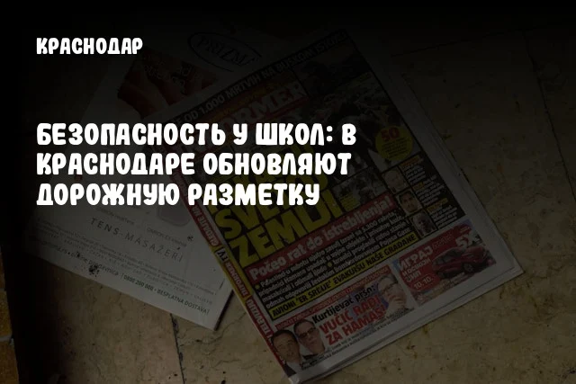 Безопасность у школ: в Краснодаре обновляют дорожную разметку