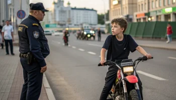 Несовершеннолетний без прав устроил опасную поездку на питбайке в Казани