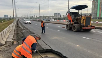 Провал дороги на улице Красных Партизан в Краснодаре вызвал серьёзные пробки