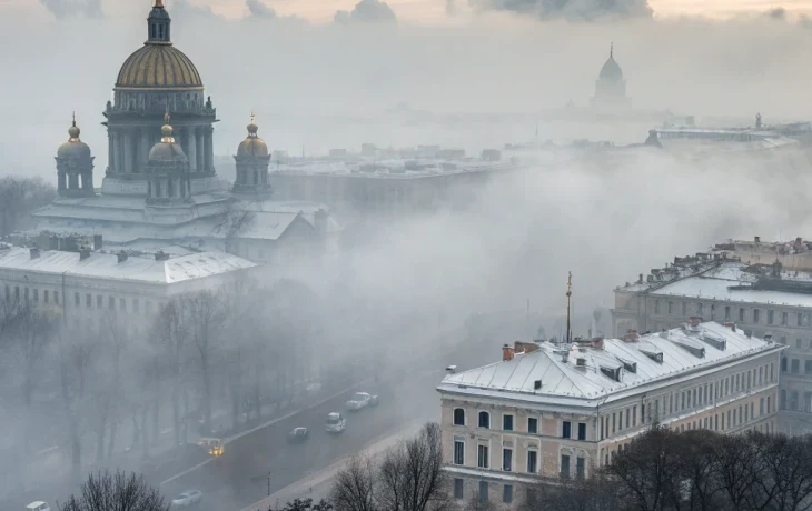 Санкт-Петербург в плену у сказочного тумана: вечер 3 ноября
