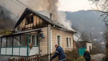Сильный пожар в Сочи: хозяин дома спасен благодаря соседу