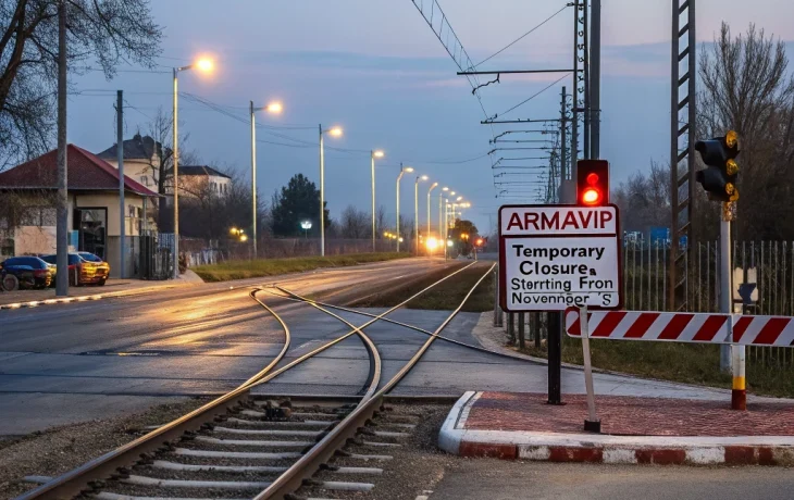 В Армавире перекрывают железнодорожный переезд на выходных