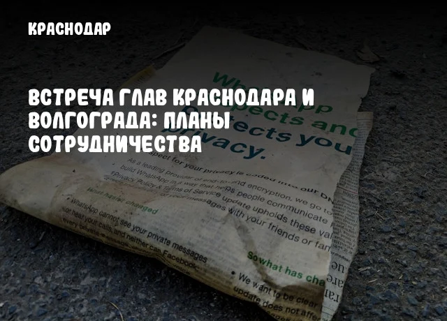 Встреча глав Краснодара и Волгограда: планы сотрудничества