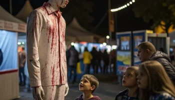 Шокирующая сцена на фестивале в Новороссийске: манекен с кровью напугал детей