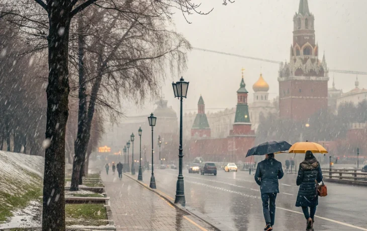 Холодный фронт обрушится на Москву: ливни, мокрый снег и наледь ждут горожан