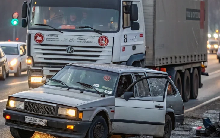 Серьезное ДТП в Гулькевичском районе: столкновение КамАЗа и «Лады»