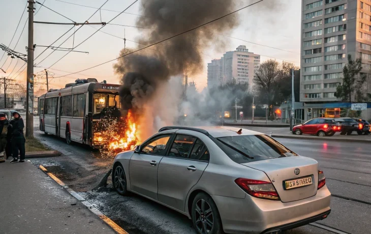 Серьёзная авария в Краснодаре: столкновение автомобиля с троллейбусом