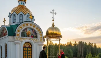 Освящение купола и креста для храма Иоакима и Анны в Красноярске