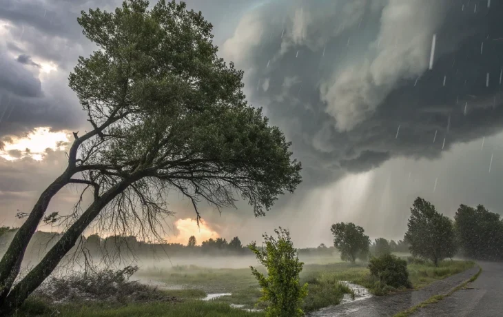 Неблагоприятные погодные условия в Краснодарском крае 24 августа 2025