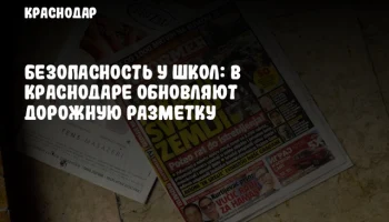 Безопасность у школ: в Краснодаре обновляют дорожную разметку