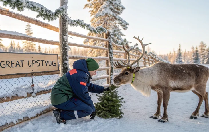 Олененок, подаренный Путину, успешно адаптировался в резиденции Деда Мороза