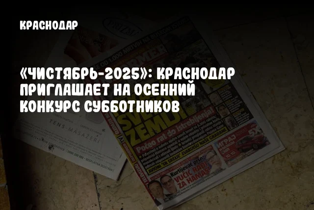 «Чистябрь-2025»: Краснодар приглашает на осенний конкурс субботников «Чистябрь-2025»: Краснодар приглашает на осенний конкурс субботников