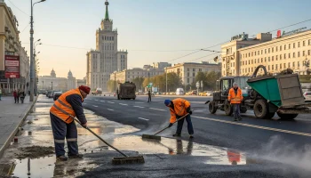 Комплексное благоустройство улиц Хадыженска в апреле продолжается