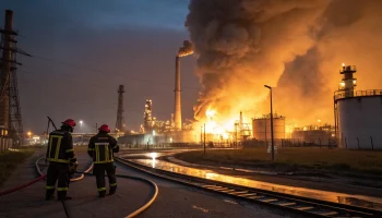 Обломки дрона вызвали пожар на Афипском НПЗ