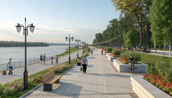 В Крымске благоустраивают вторую очередь набережной