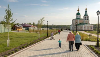 Новый тротуар в Мостовском: дорога к храму стала удобнее