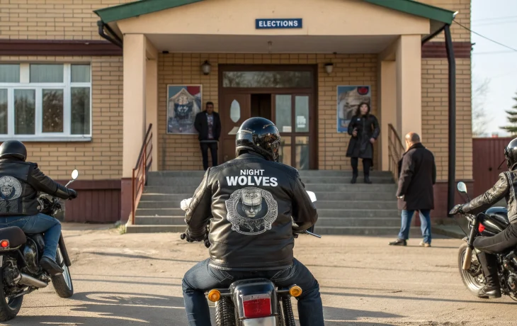 Члены мотоклуба Ночные Волки Усть-Лабинска приняли участие в выборах