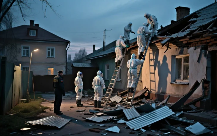 Обломки БПЛА повредили строения в 17 дворах Славянска-на-Кубани