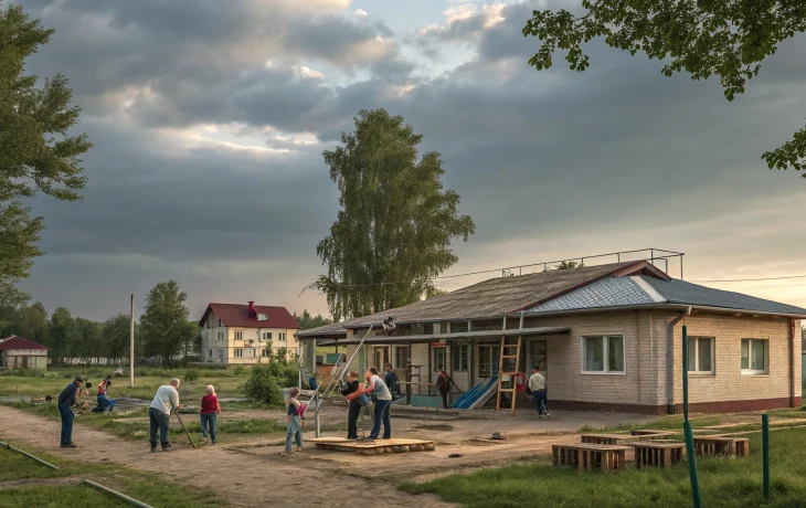 Рогачевский клуб ремонтируют крышу по госпрограмме Рогачевский клуб ремонтируют крышу по госпрограмме