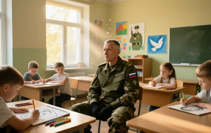 Участник СВО встретился с юными художниками в станице Калининской