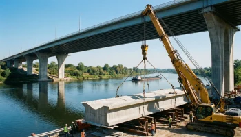 Временные перекрытия Тургеневского моста в Краснодаре в конце января