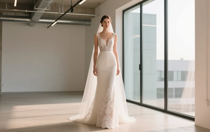 Прямые свадебные платья возвращаются в моду даря невестам элегантность и минимализм