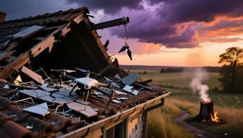 Обломки сбитого БПЛА повредили восемь домовладений в Калининском районе