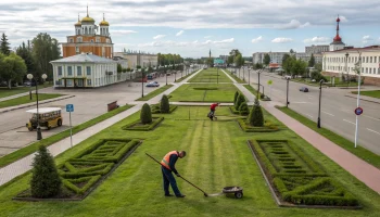Очередной этап покоса травы в Хадыженске улучшил облик центра