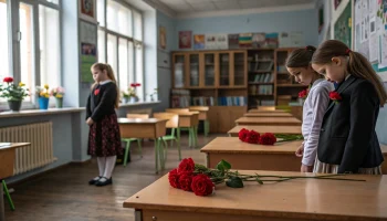 Парты Героев открыли в школе Отрадной