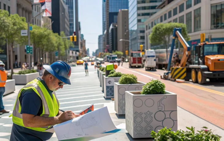 Глава Курганинска проверил ход благоустройства улицы Мира