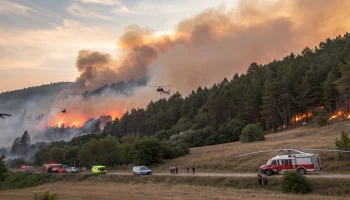 Лес горит под Геленджиком