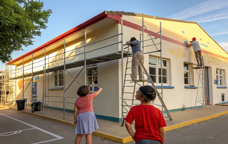 В Крыловской завершается ремонт детской художественной школыа