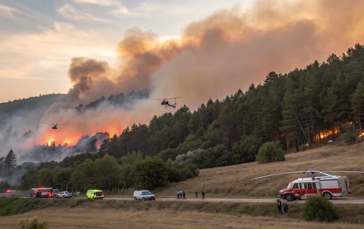 Лес горит под Геленджиком