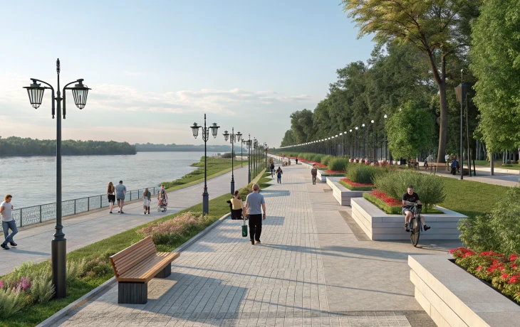 В Крымске благоустраивают вторую очередь набережной