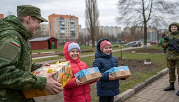 Пасхальные посылки в Новокубанске: дети поддержали бойцов